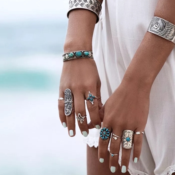 9 Southwestern Rings. Cowgirl Rodeo Cowboy Country Western Arrow Cactus - Picture 7 of 11